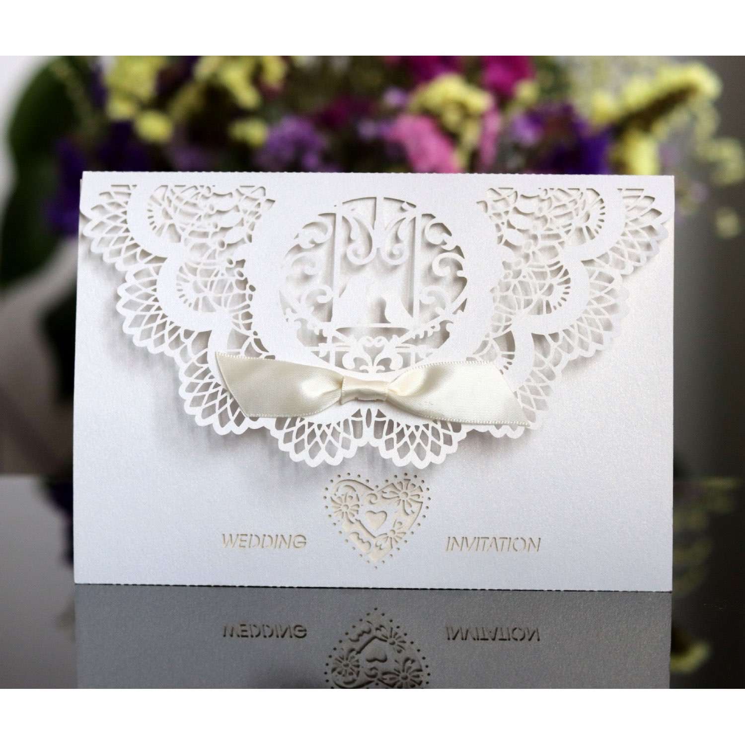 Pocket Invitation Laser Cut Paper Wedding Decoration Graduation Greeting Card